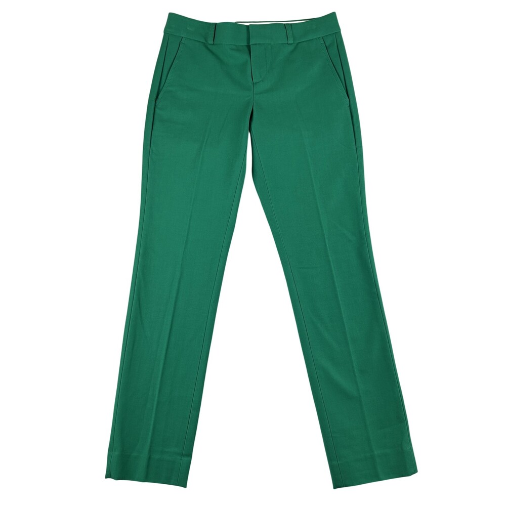Banana Republic Dress Pants Womens 00P Green Ryan Bi-Stretch Slim Straight